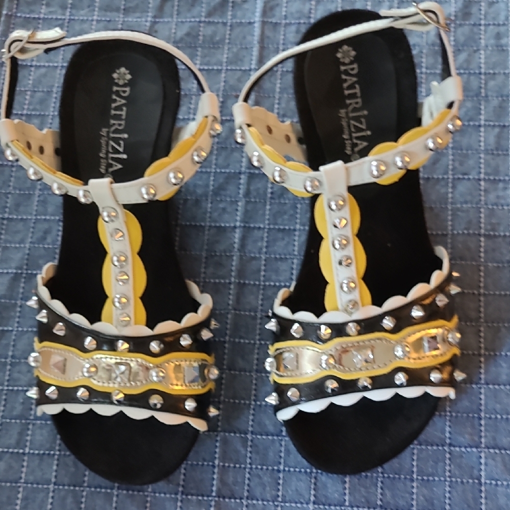 PATRIZIA by Spring Step Black and Yellow Sandals 36